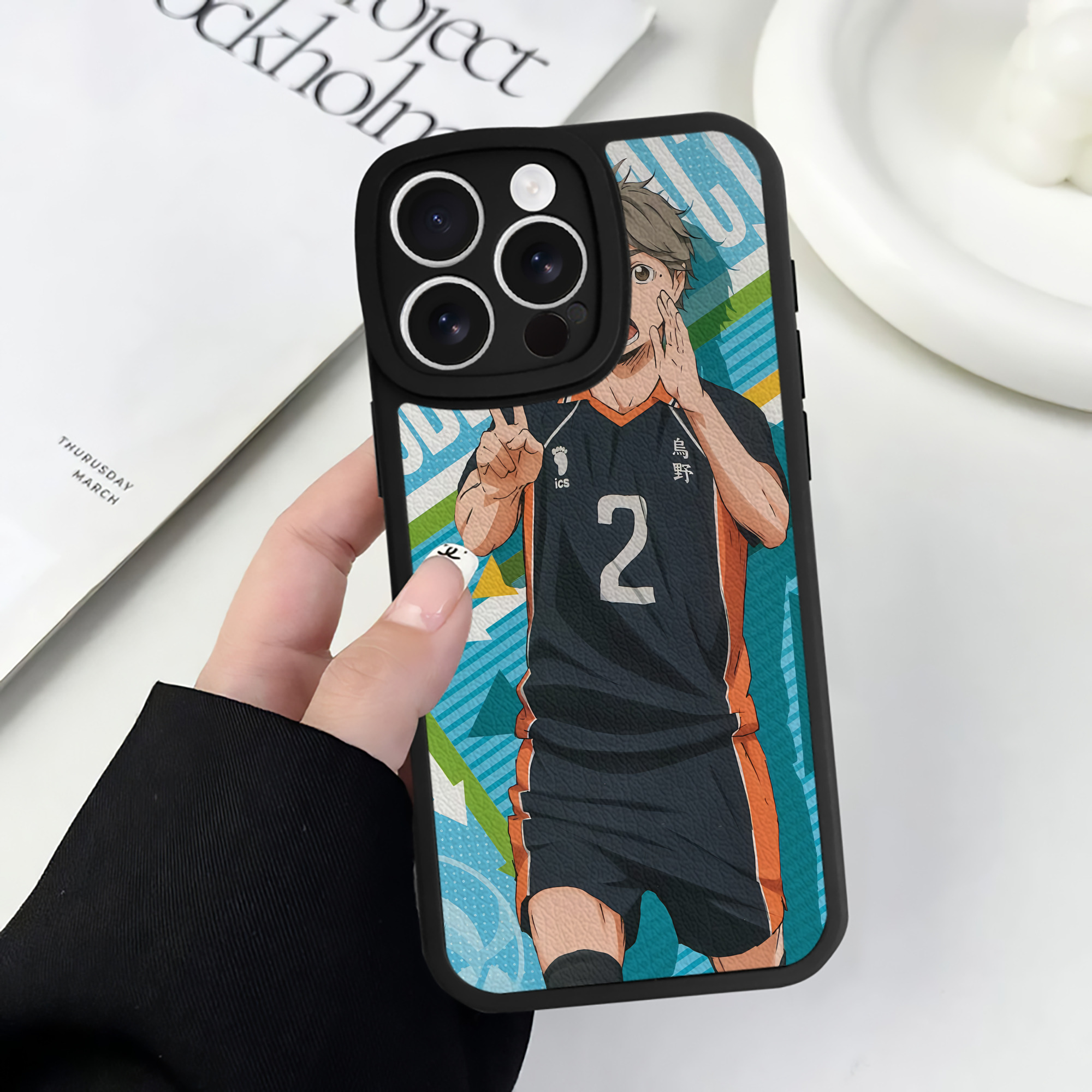 （画像用） ハイキュー!! Haikyu!! 【iPhone 16シリーズ対応】シリコンスマホケース（レザー調） 材質：シリコン